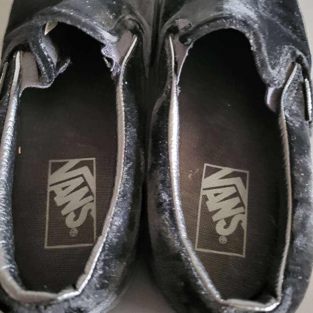 Vans Luxe Black Velvet Slip-Ons - Picture 8 of 8